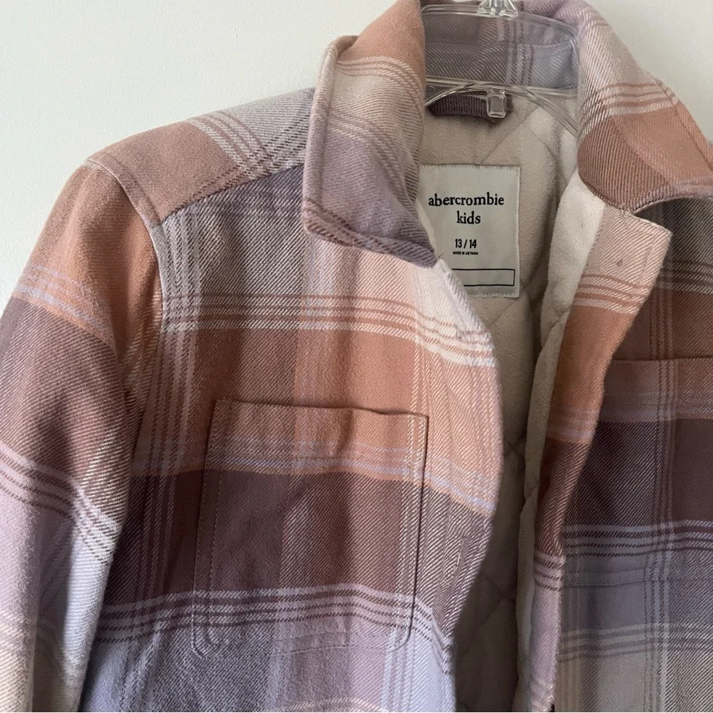 Girls Abercrombie Plaid Flannel Shacket 13/14